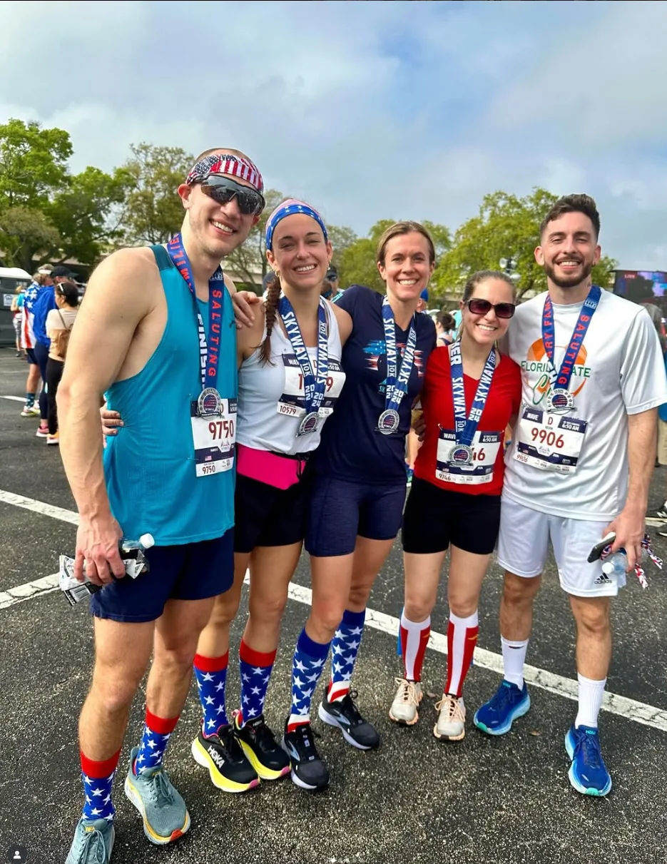 Residents at a running event
